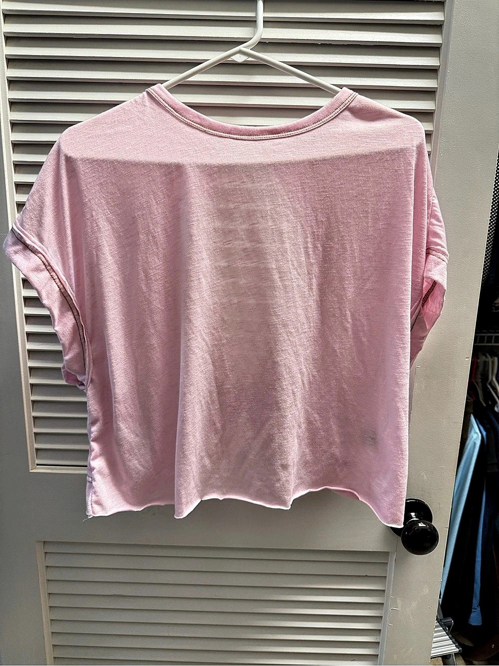 SHEIN Criss Cross Open Back Crop Top Pink Size Small